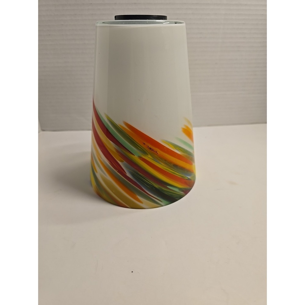 Litex Industries Retro glass‎ Lamp Shade White Base Art Glass Listing A